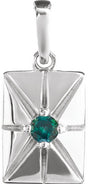 Platinum Round Natural Alexandrite Accented Necklace or Pendant