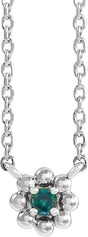 Platinum Round Natural Alexandrite Accented Beaded Necklace