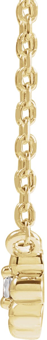 14K Gold Round Natural White Sapphire Accented Beaded Necklace - Yellow Gold - view 2