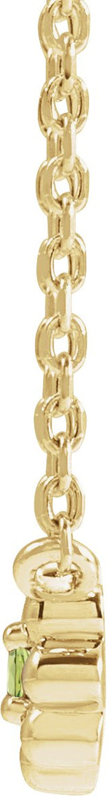 14K Gold Round Natural Peridot Accented Beaded Necklace - Yellow Gold - view 2