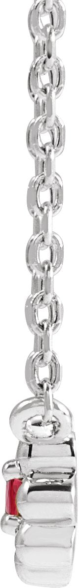 Platinum Round Natural Ruby Accented Beaded Necklace - view 2