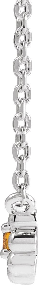 14K Gold Round Natural Citrine Accented Beaded Necklace - White Gold - view 2