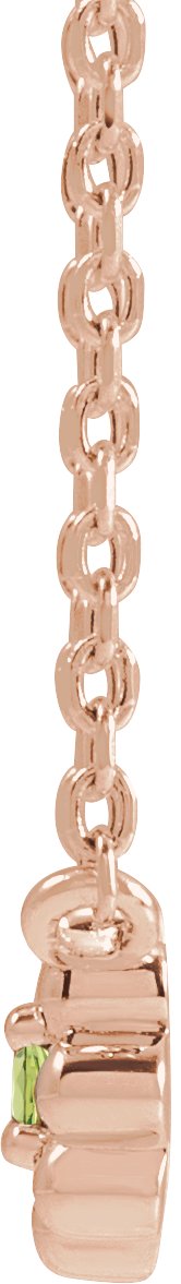 14K Gold Round Natural Peridot Accented Beaded Necklace - Rose Gold - view 2