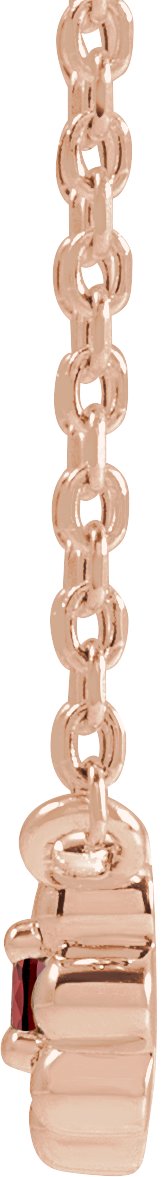 14K Gold Round Natural Mozambique Garnet Accented Beaded Necklace - Rose Gold - view 2