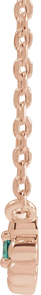 14K Gold Round Natural Alexandrite Accented Beaded Necklace - Rose Gold - view 2