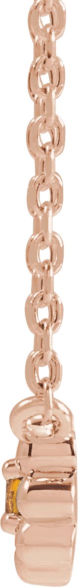 14K Gold Round Natural Citrine Accented Beaded Necklace - Rose Gold - view 2