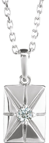 Platinum Round Natural Diamond Accented Necklace or Pendant