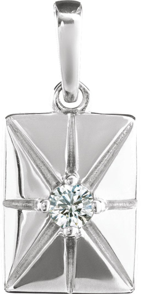 Platinum Round Natural Diamond Accented Necklace or Pendant