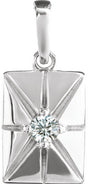 Platinum Round Natural Diamond Accented Necklace or Pendant