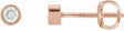 14K Gold Lab-Grown Diamond Round Micro Bezel-Set Stud Earrings – 2.5mm Stones - Rose Gold