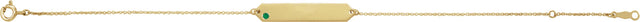 14K Gold Round Lab-Grown Emerald Engravable Geometric Bracelet - Yellow Gold - view 4