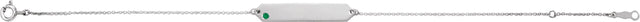 14K Gold Round Lab-Grown Emerald Engravable Geometric Bracelet - White Gold - view 4