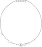 Platinum Round Natural Diamond Cabochon Bar Bracelet