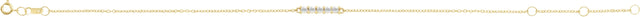 14K Gold Round Natural Diamond Cabochon Bar Bracelet - Yellow Gold - view 2