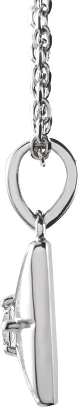 14K Gold Round Natural White Sapphire Accented Necklace or Pendant - White Gold - view 2