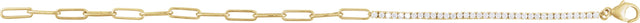 14K Gold Round Natural Diamond Line Bracelet – 1.9mm Stones - Yellow Gold - view 2