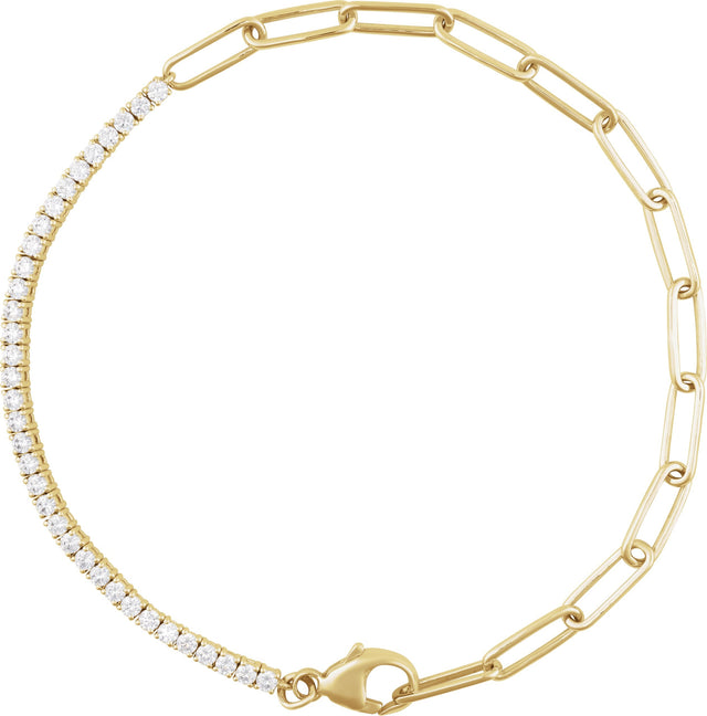 14K Gold Round Lab-Grown Diamond Line Bracelet – 1.9mm Stones - Yellow Gold