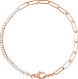 14K Gold Round Lab-Grown Diamond Line Bracelet – 1.9mm Stones - Rose Gold