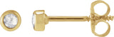 14K Gold Round Natural Diamond Youth Bezel-Set Stud Earrings - Yellow Gold