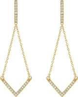 14K Gold Round Natural Diamond Vintage-Inspired Earrings - view 2