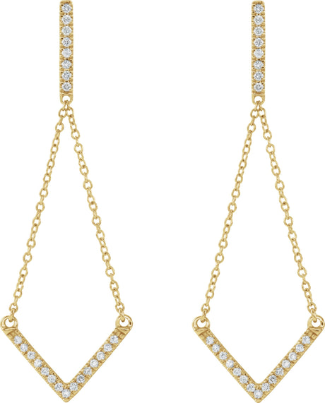 14K Gold Round Natural Diamond Vintage-Inspired Earrings - view 2