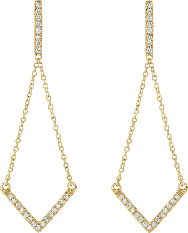 14K Gold Round Natural Diamond Vintage-Inspired Earrings - view 2