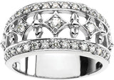 Platinum Round Natural Diamond Accented Ring – 2.2mm Stones - view 3