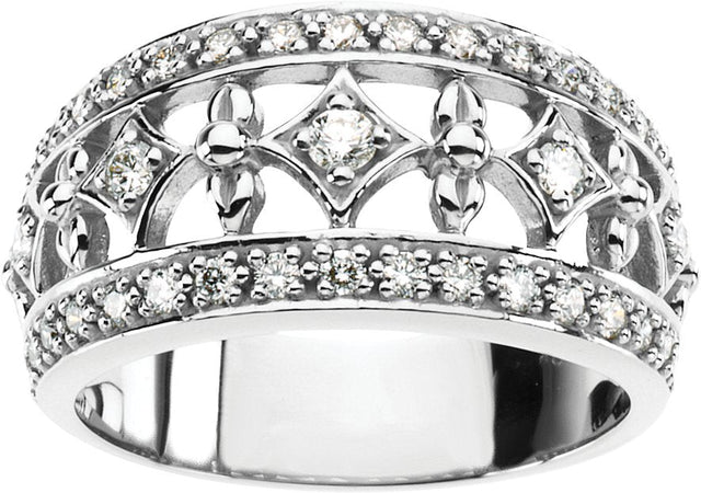Platinum Round Natural Diamond Accented Ring – 2.2mm Stones - view 3