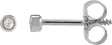 Platinum Round Natural Diamond Youth Bezel-Set Stud Earrings