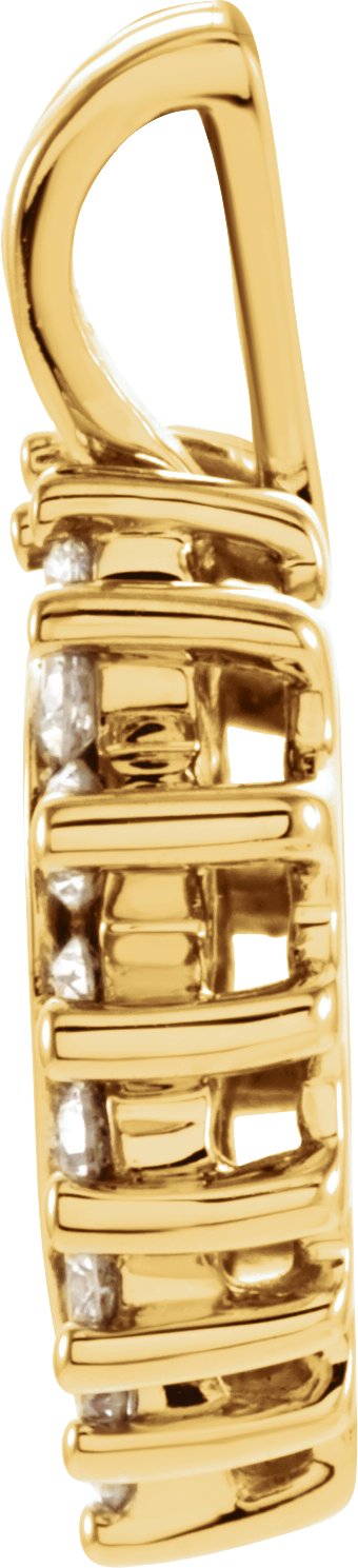 14K Gold Round Natural Diamond Heart Pendant – 1/3 CTW - Yellow Gold - view 2