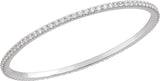14K Gold Round Natural Diamond Accented Bangle Bracelet – 1.1-2.4mm Stones - White Gold - view 2