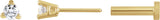 14K Gold Natural Diamond Round 3-Prong Press Fit Stud Earrings - Yellow Gold