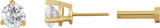 14K Gold Natural Diamond Round 3-Prong Press Fit Stud Earrings - Yellow Gold