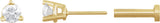 14K Gold Natural Diamond Round 3-Prong Press Fit Stud Earrings - Yellow Gold