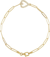 14K Gold Round Natural Diamond Accented Heart Bracelet - Yellow Gold