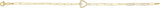14K Gold Round Natural Diamond Accented Heart Bracelet - Yellow Gold - view 3