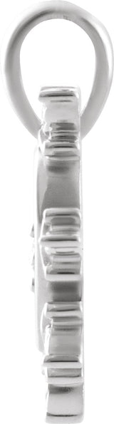 Platinum Round Natural Diamond Heart & Daggers Necklace or Pendant - view 2