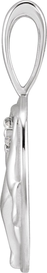14K Gold Round Natural Diamond Accented Chinese Zodiac Pendant - White Gold - view 2