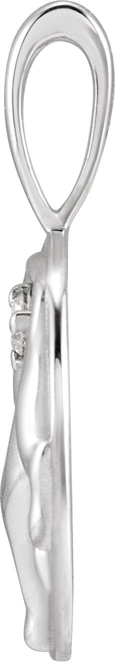 14K Gold Round Natural Diamond Accented Chinese Zodiac Pendant - White Gold - view 2