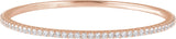 14K Gold Round Natural Diamond Accented Bangle Bracelet – 1.1-2.4mm Stones - Rose Gold