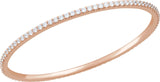 14K Gold Round Natural Diamond Accented Bangle Bracelet – 1.1-2.4mm Stones - Rose Gold - view 2