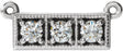 Platinum Round Lab-Grown Diamond Three-Stone Bar Necklace