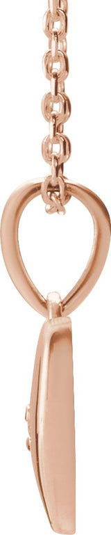 14K Gold Round Natural Diamond Accented Heart Necklace or Pendant – 0.015 CTW - Rose Gold - view 2
