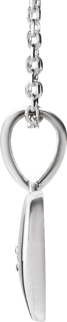 14K Gold Round Natural Diamond Accented Heart Necklace or Pendant – 0.015 CTW - White Gold - view 2