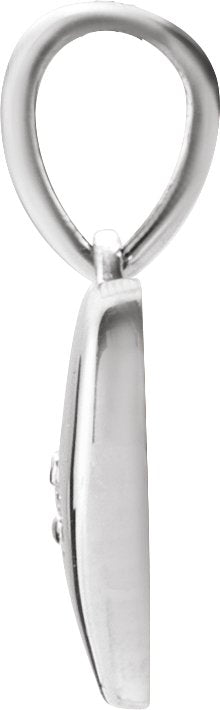 Platinum Round Natural Diamond Accented Heart Necklace or Pendant - view 2