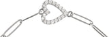 14K Gold Round Natural Diamond Accented Heart Bracelet - White Gold - view 2