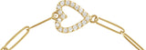 14K Gold Round Natural Diamond Accented Heart Bracelet - Yellow Gold - view 2