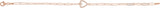 14K Gold Round Natural Diamond Accented Heart Bracelet - Rose Gold - view 3