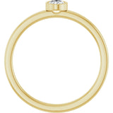 14K Gold Oval Natural Diamond Solitaire Ring - Yellow Gold - view 2
