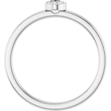 14K Gold Oval Natural Diamond Solitaire Ring - White Gold - view 2